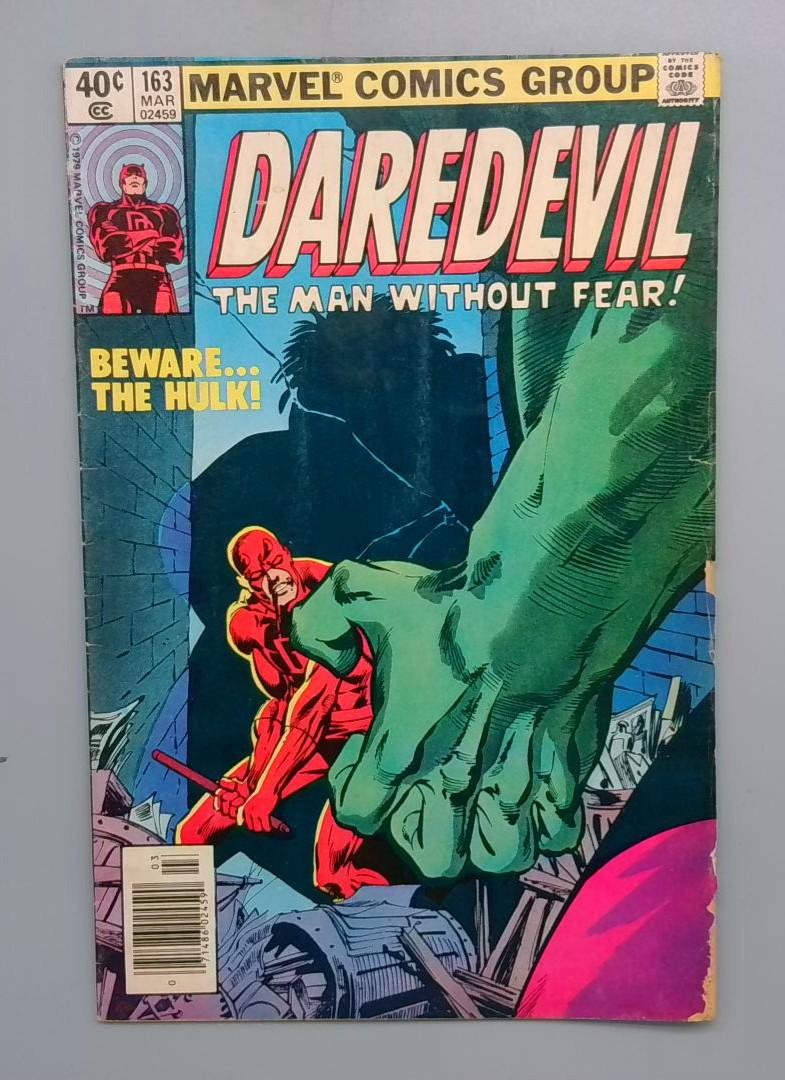 Daredevil #163 VG- Hulk Newsstand Edition Marvel 1980