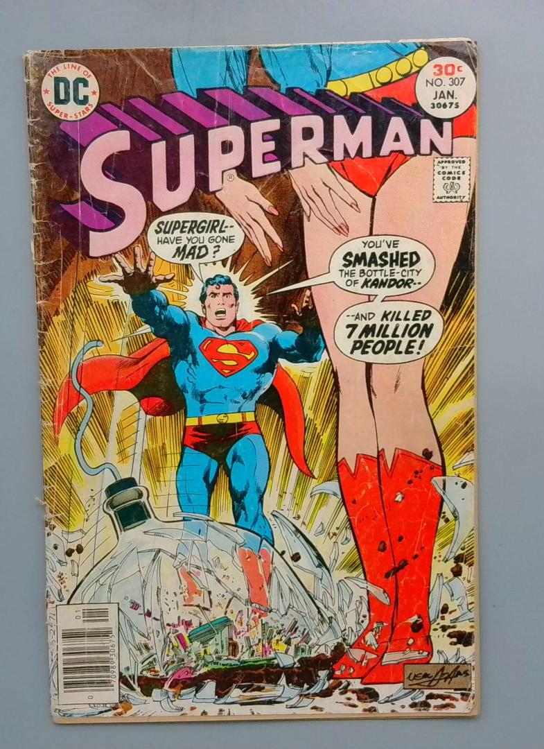 Superman #307 Detached Cover DC Comics January 1976
