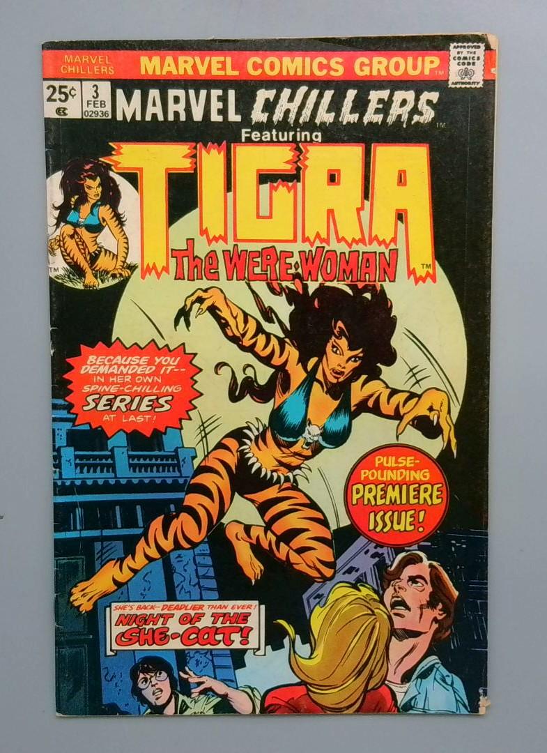 Marvel Chillers #3 Tigra Origin Marvel Comics Group 1975