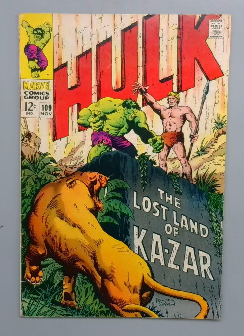 Incredible Hulk #109 VG- Ka-Zar Appearance Marvel 1968