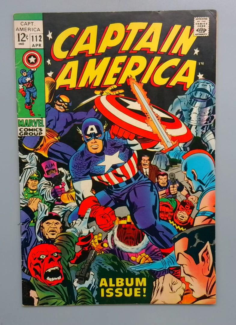 Captain America #112 VG+ All of the Golden Age Villains Depicted Marvel 1969