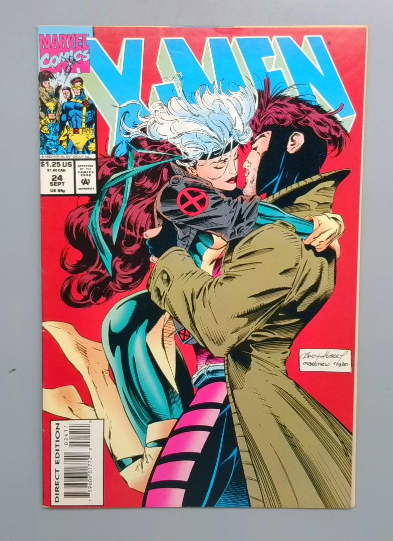 X-Men #24 Classic Rogue Gambit Kiss Cover Marvel 1993
