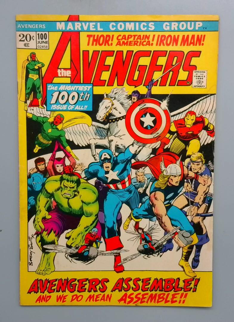 Avengers #100 VG Barry Smith 100th Issue Classic Cover Marvel 1972