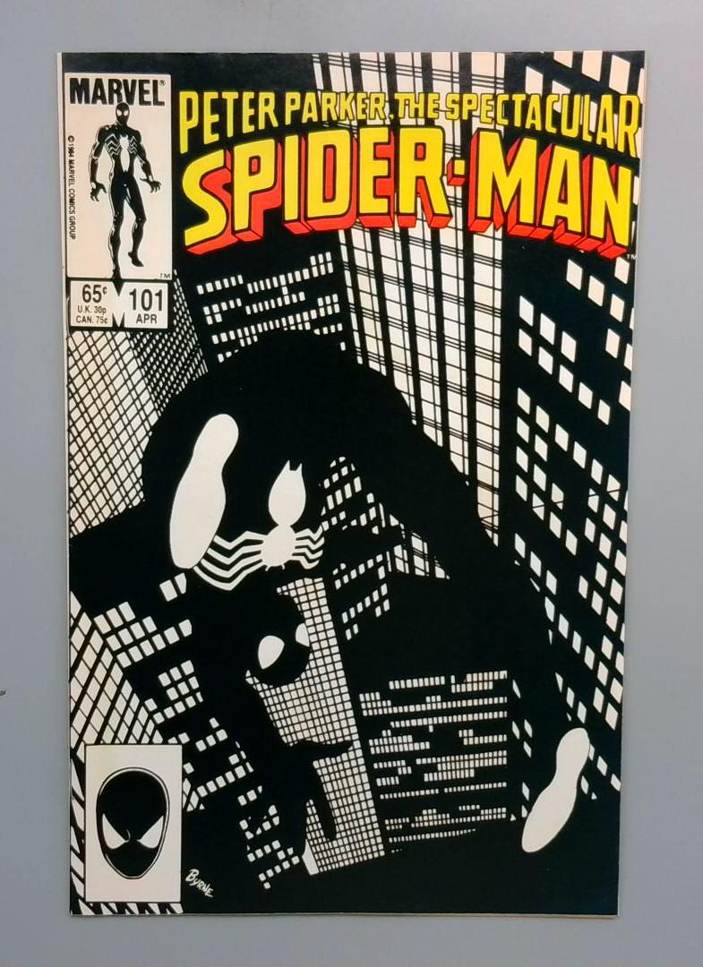 Spectacular Spider-Man #101 NM- Negative Space Black Costume Cover Marvel 1985