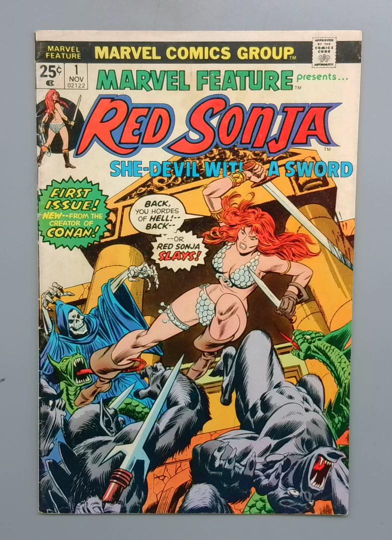 Marvel Feature #1 Red Sonja in Featured Title Marvel 1975