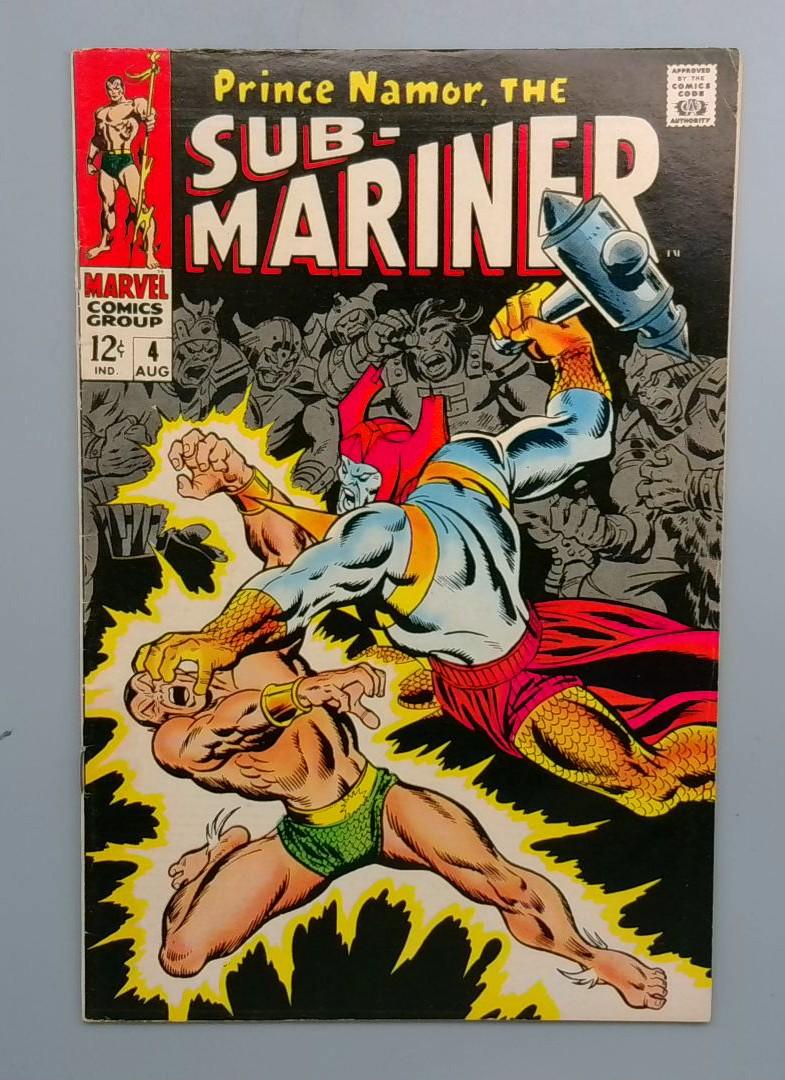 Sub-Mariner #4 VG+ Attuma Appearance and Battle Cover Marvel 1968