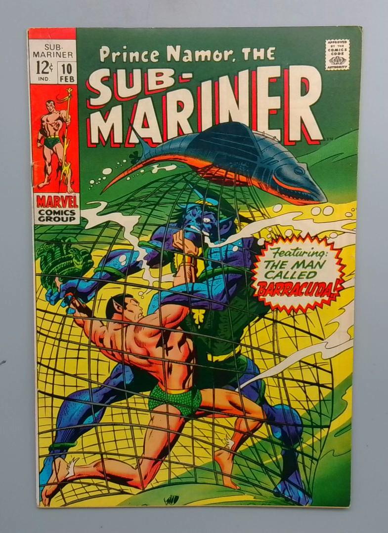 Sub-Mariner #10 VG Bottom Staple Detached Marvel 1969