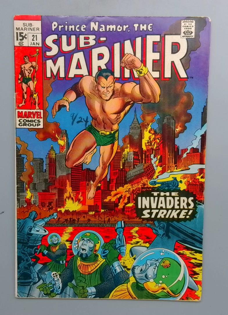Sub-Mariner #21 Bottom Staple Detached Marvel January 1969
