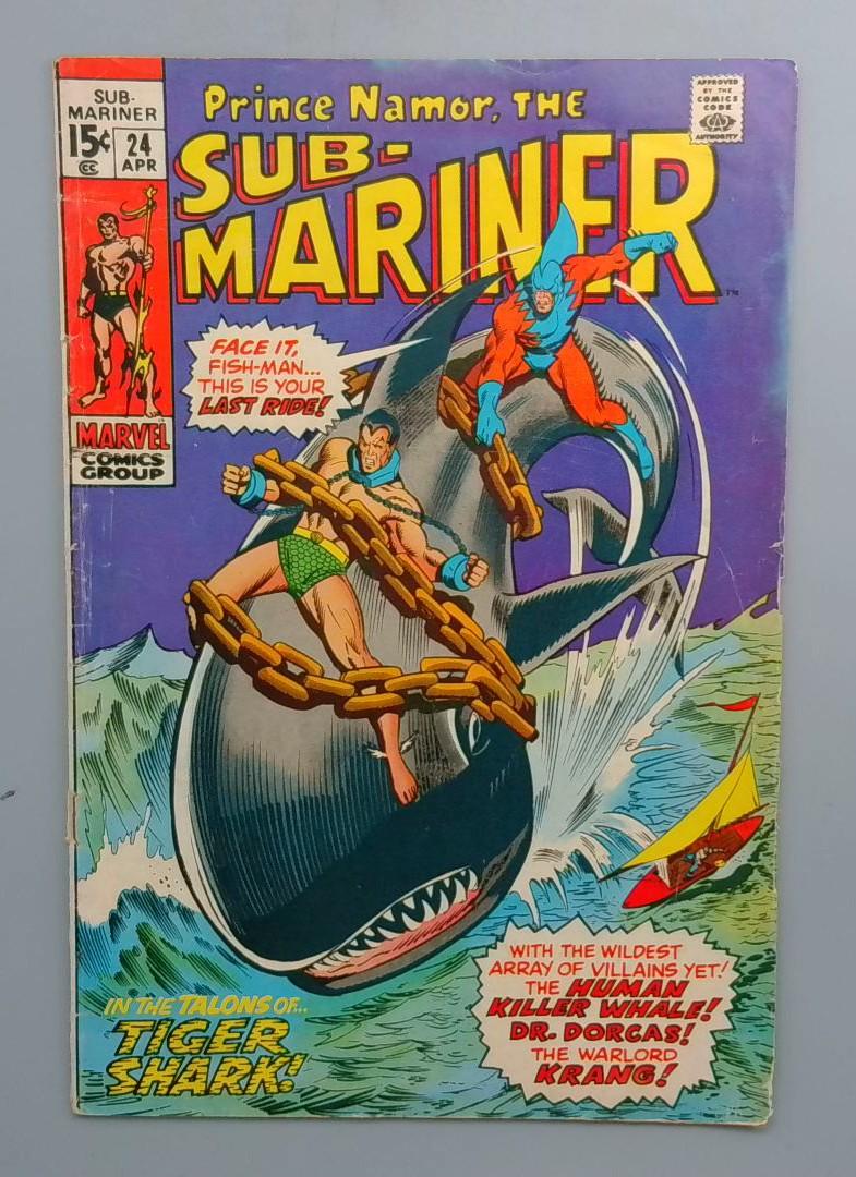 Sub-Mariner #24 Bottom Staple Detached Marvel April 1970
