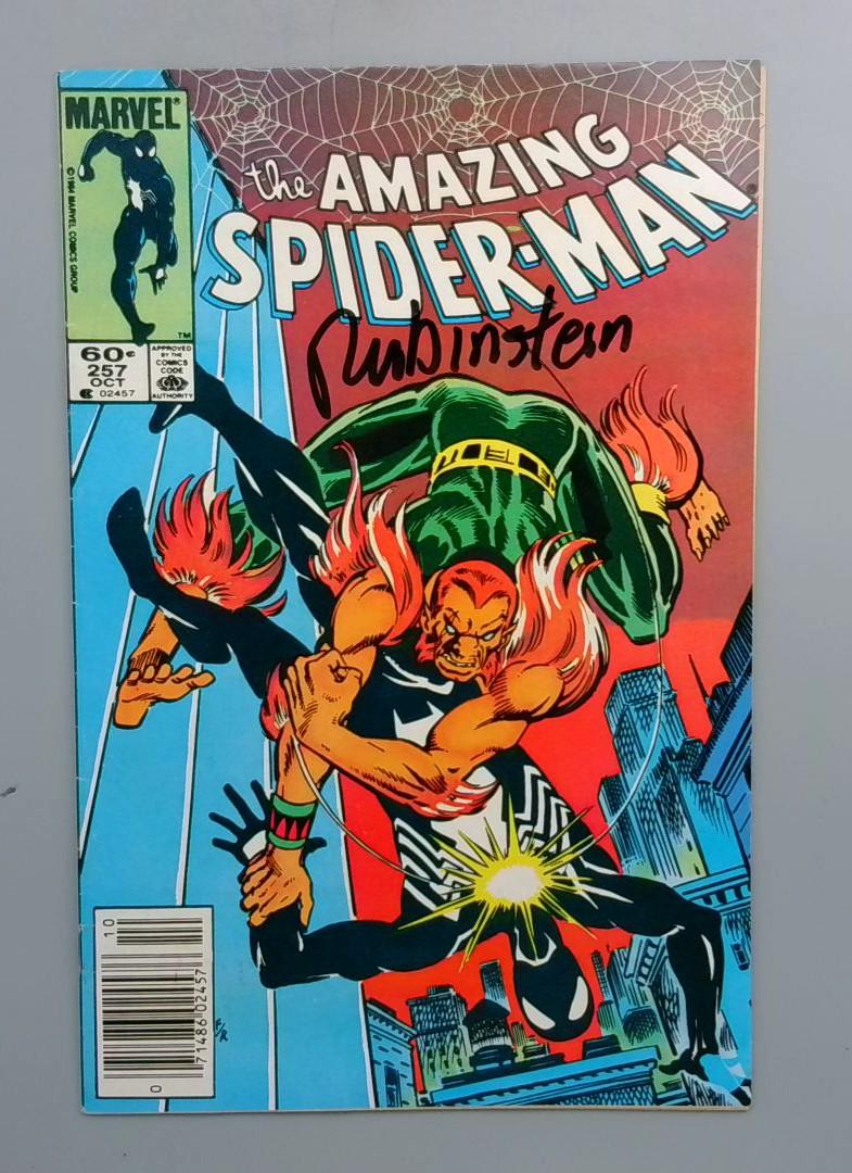 Amazing Spider-Man #257 VF- Signed Joe Rubinstein, Newsstand Marvel 1984