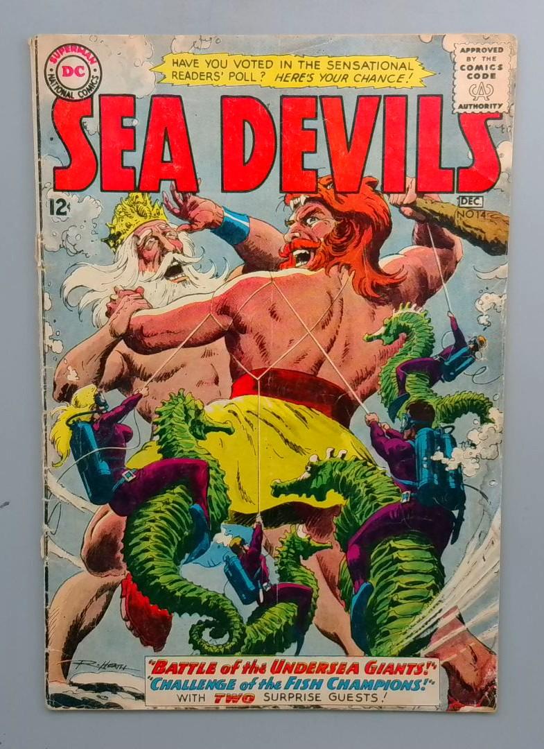 Sea Devils #14 Detached Cover DC December 1963