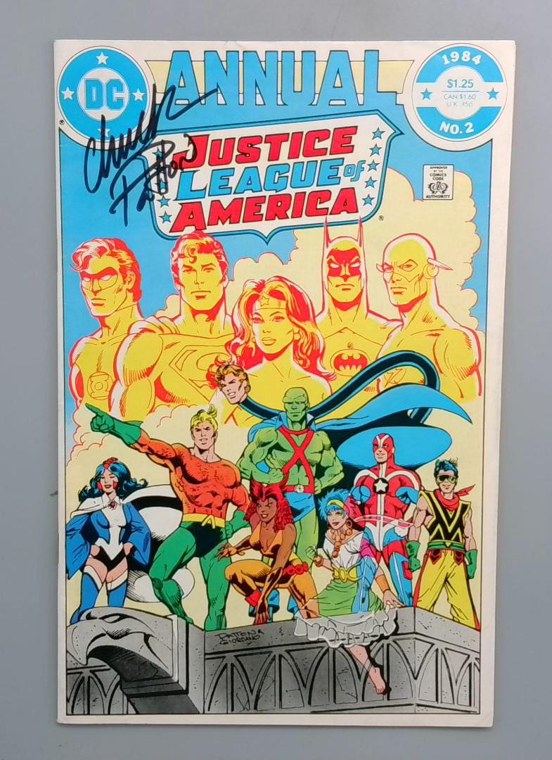 Justice League of America Annual #2 1st Vibe SIGNED Chuck Patton DC 1984