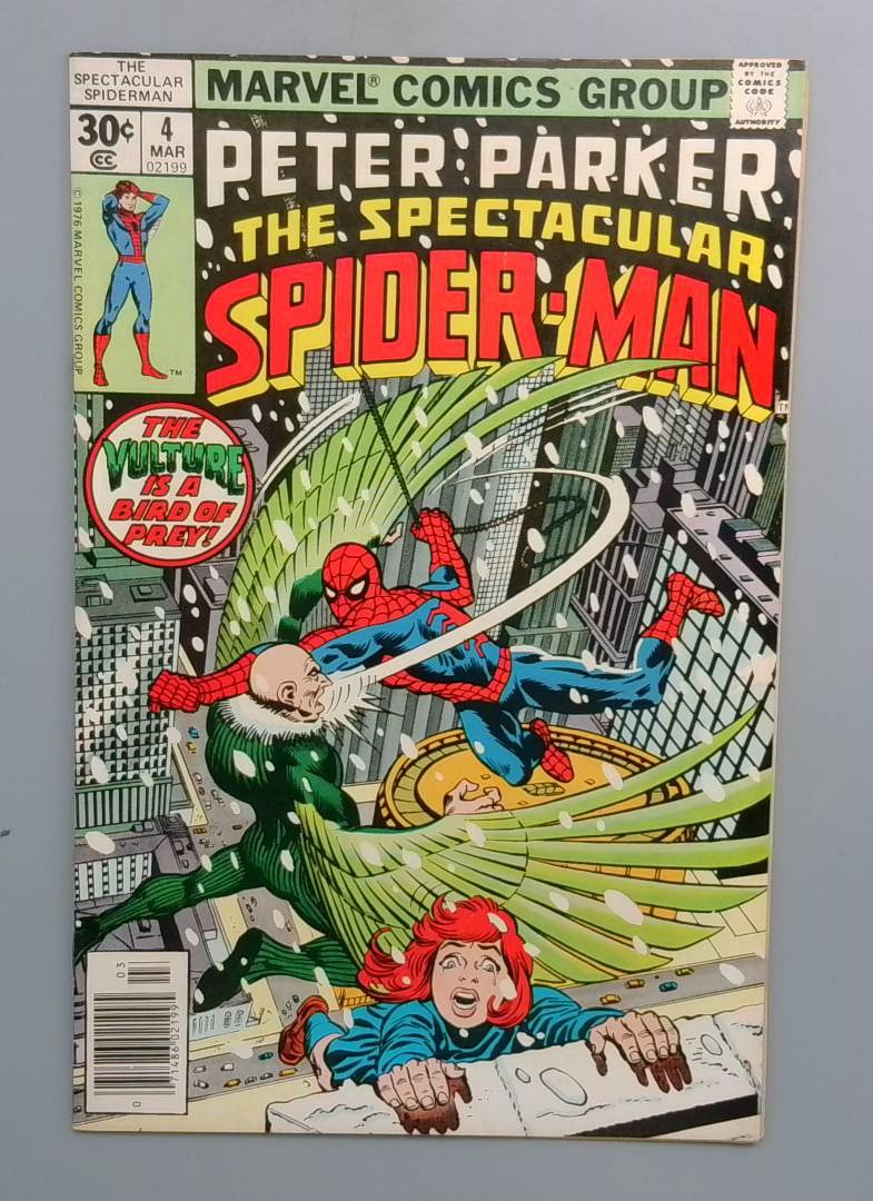 Spectacular Spider-Man #4 VF+ Cameo Appearance of Hitman Marvel 1976