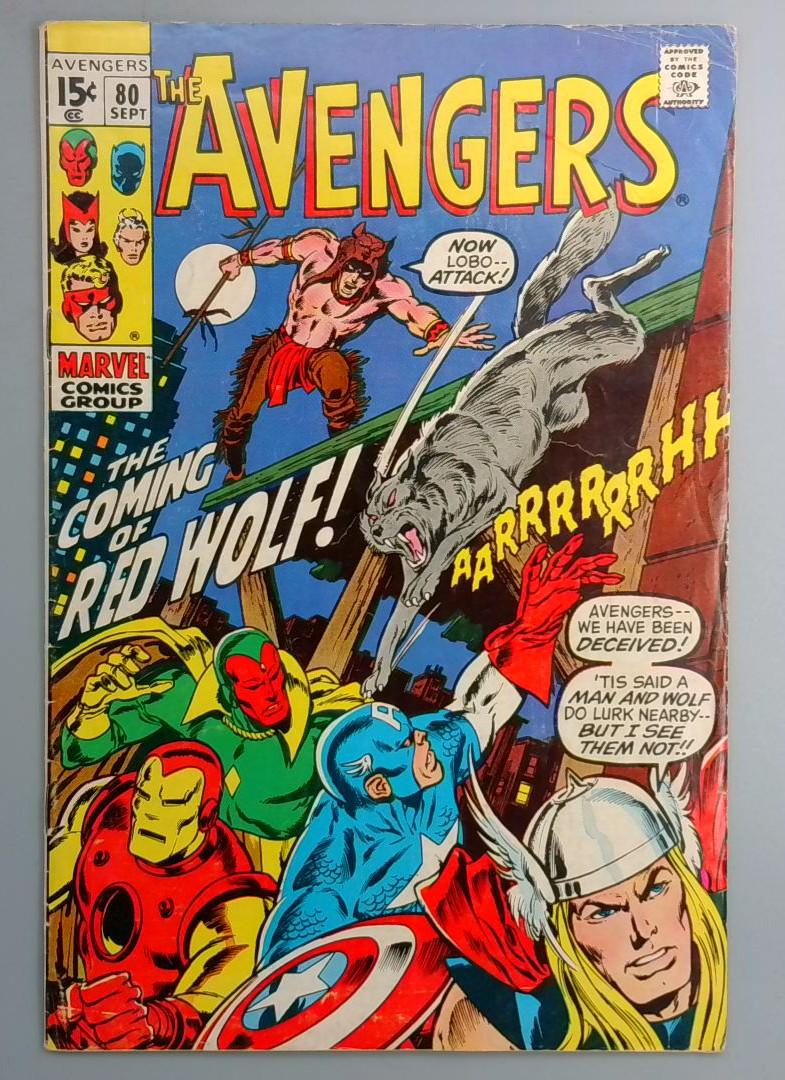 Avengers #80 1st Appearance and Origin of Red Wolf Marvel 1970