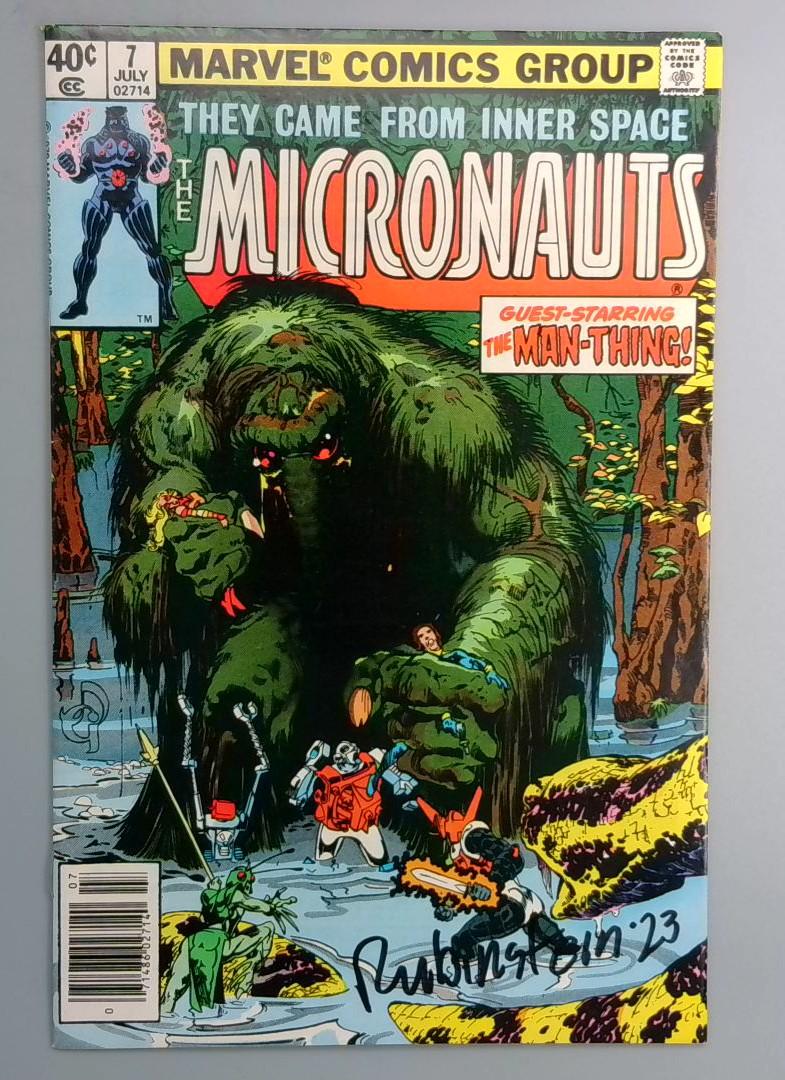 Micronauts #7 VF Signed by Joe Rubenstein, Newsstand Edition Marvel 1979