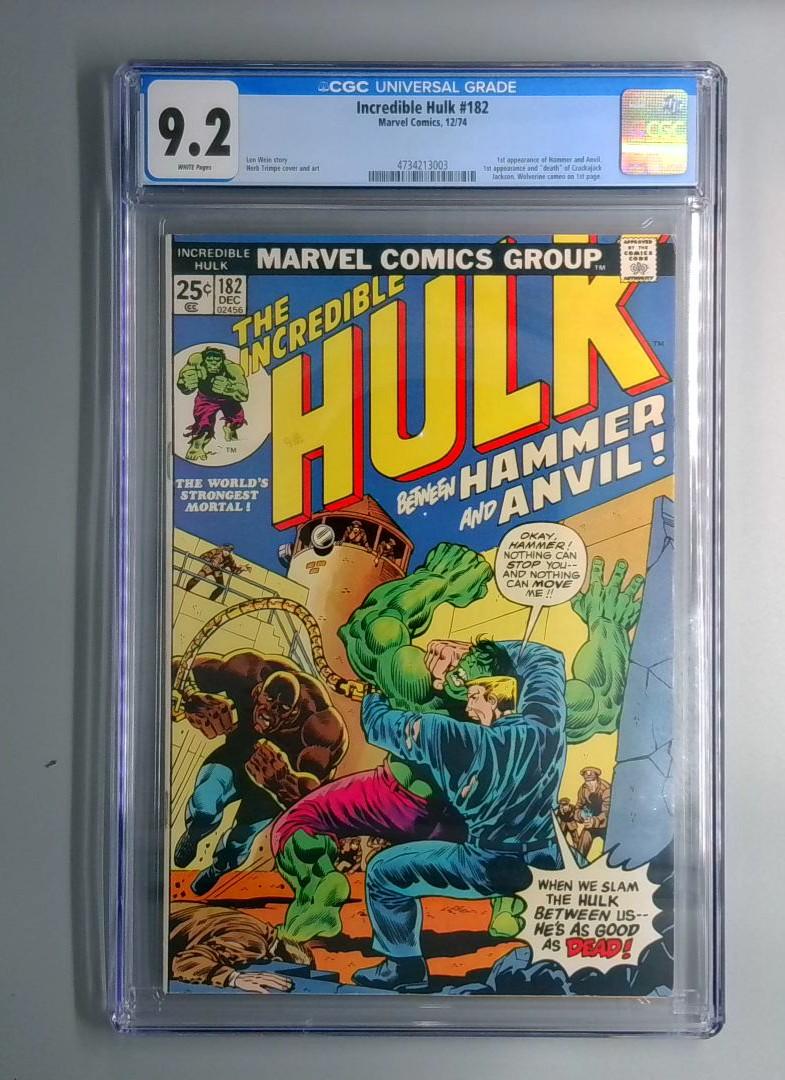 Incredible Hulk #182 CGC 9.2 2nd Wolverine Appearance Marvel 1974