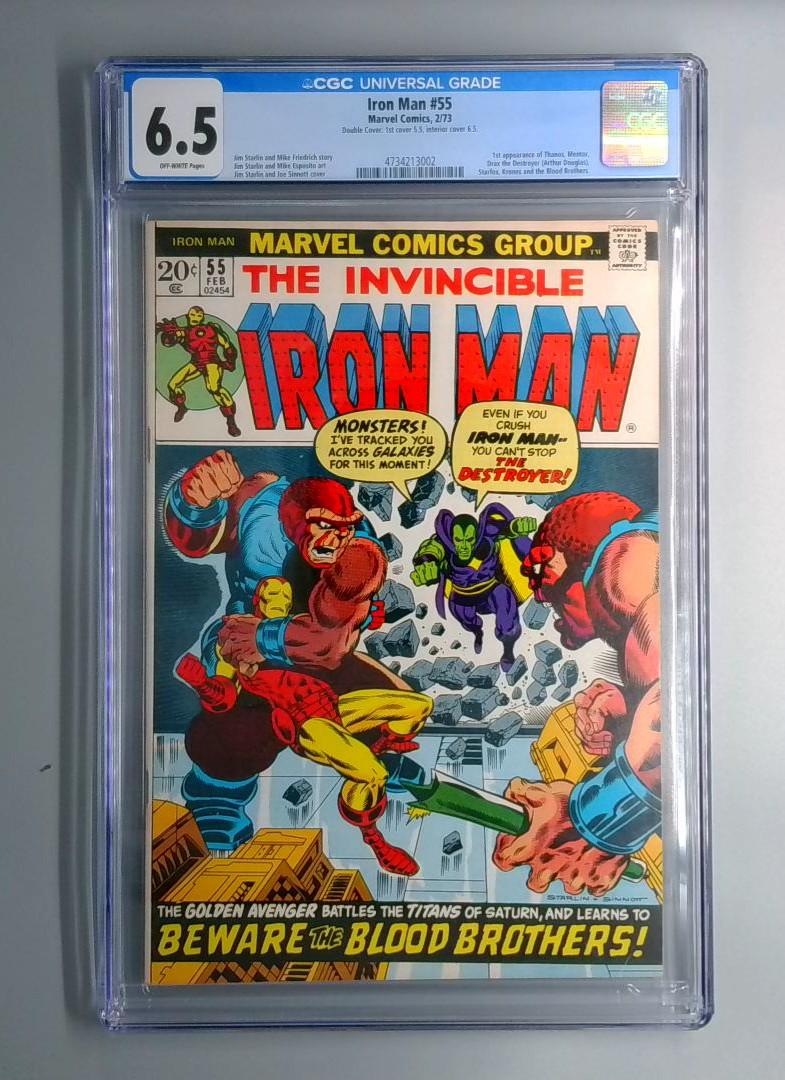 Iron Man #55 CGC 6.5 DOUBLE COVER! 1st Thanos, Drax the Destroyer Marvel 1973