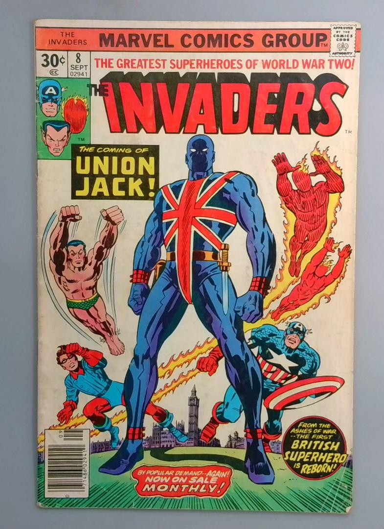 Invaders #8 1st Cover Appearance of Union Jack Marvel 1976