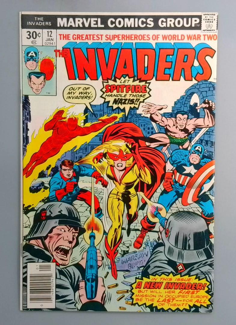 Invaders #12 1st Appearance of Spitfire Jacqueline Falsworth Marvel 1977