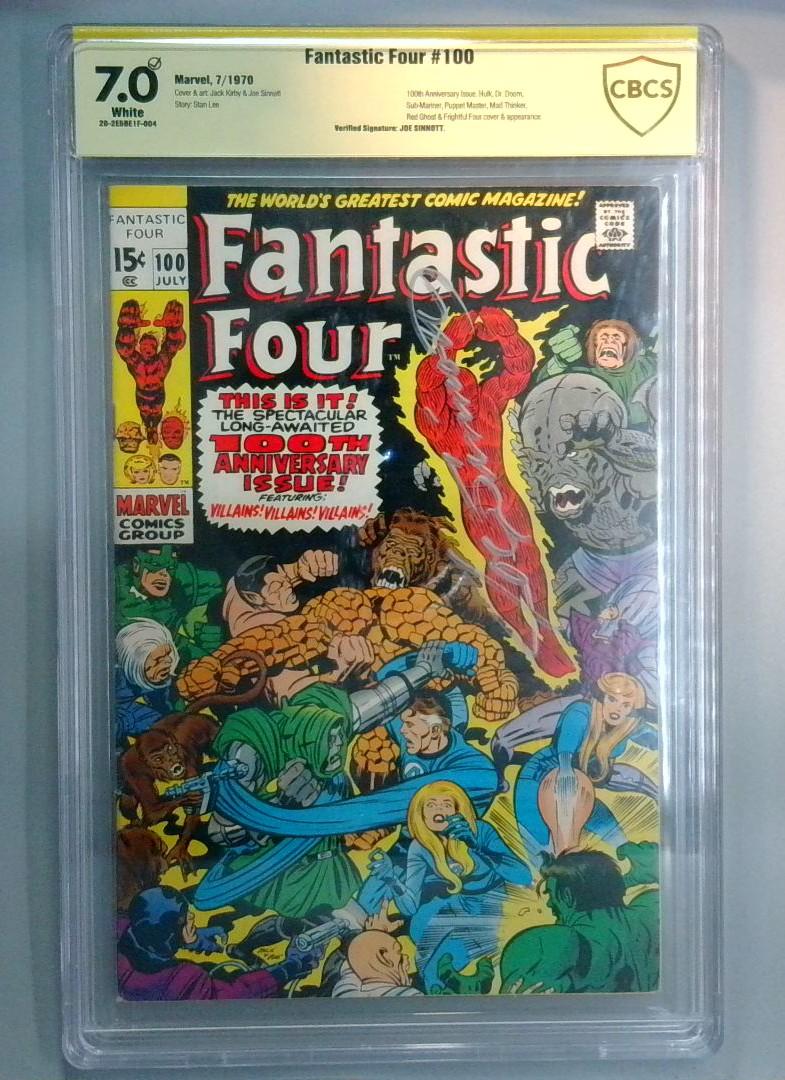 Fantastic Four #100 CBCS 7.0 Signed by Joe Sinnott Marvel 1970