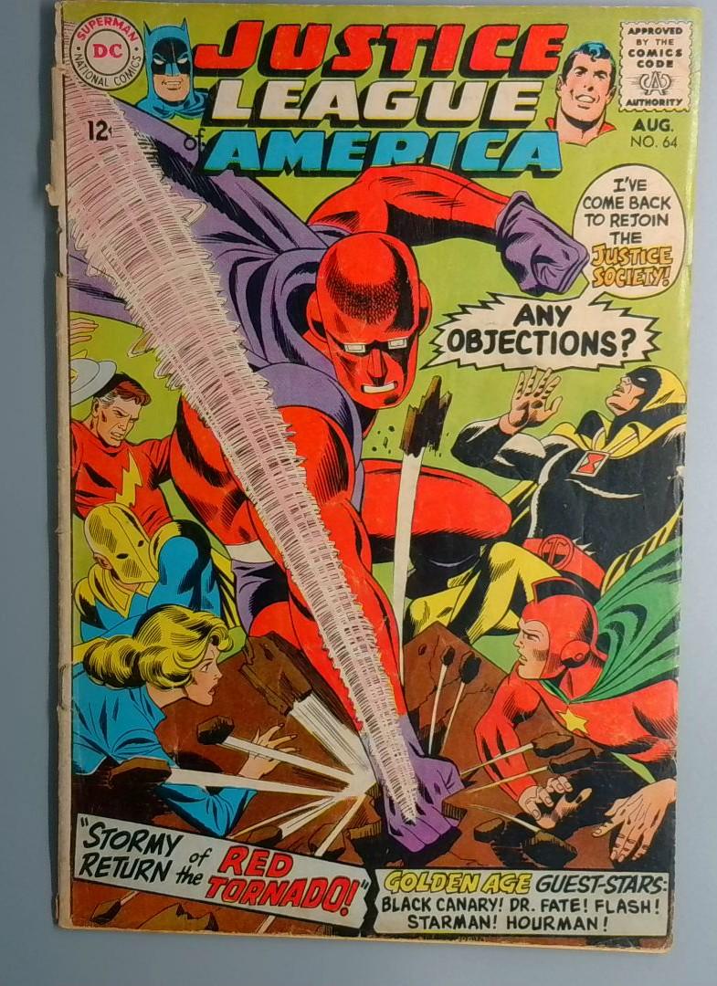 Justice League of America #64 1st Appearance of Red Tornado DC 1968