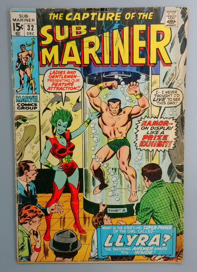 Sub-Mariner #32 1st Appearance of Llyra Marvel 1970