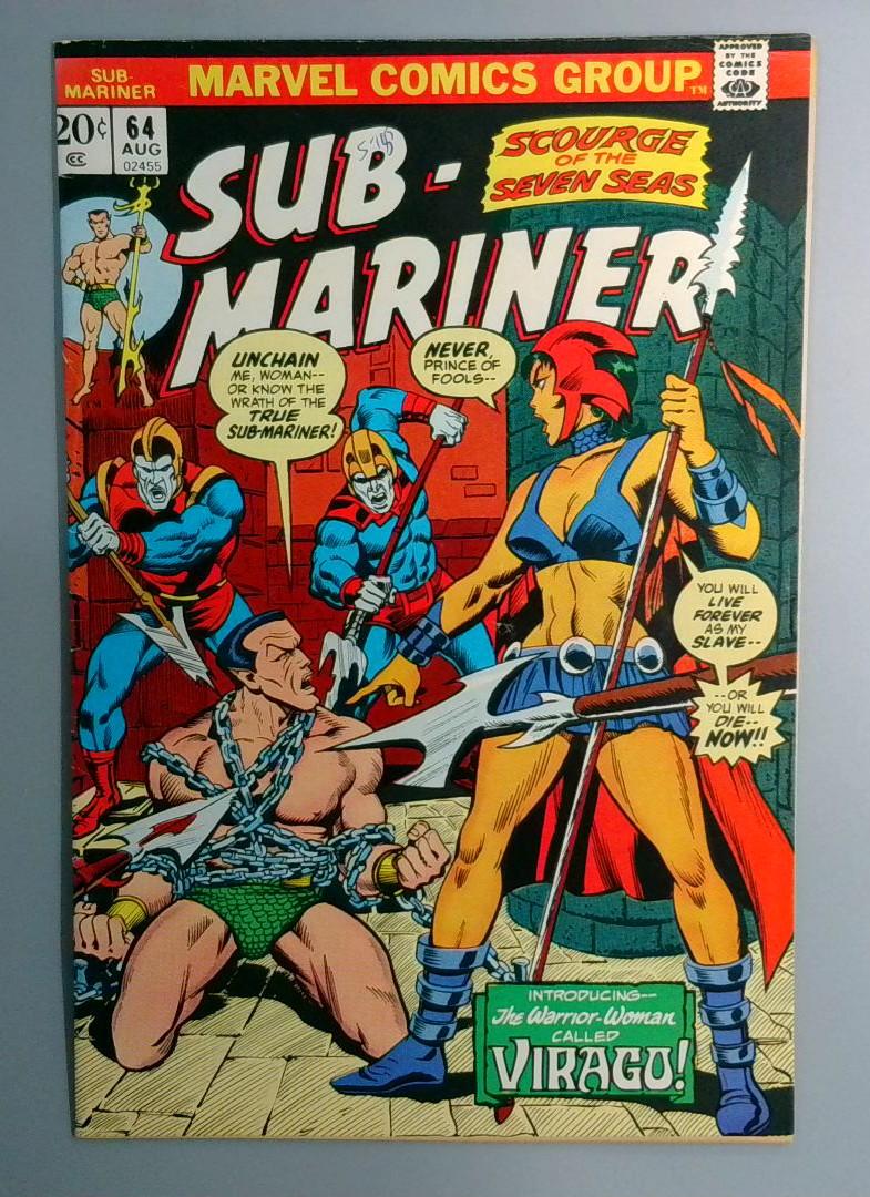Sub-Mariner #64 VF- 1st Appearance of Virago Marvel 1973