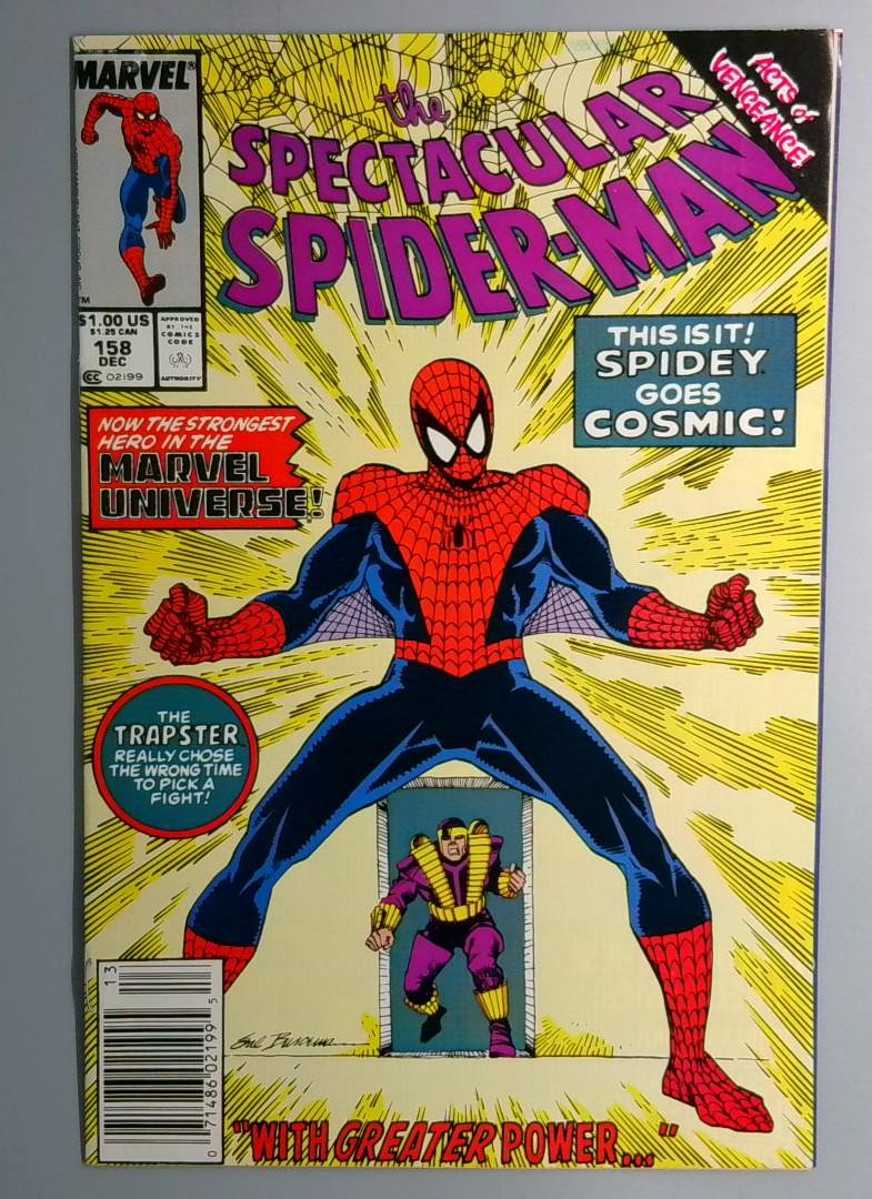 Spectacular Spider-Man #158 VF Cosmic Spider-Man Newsstand Marvel 1989