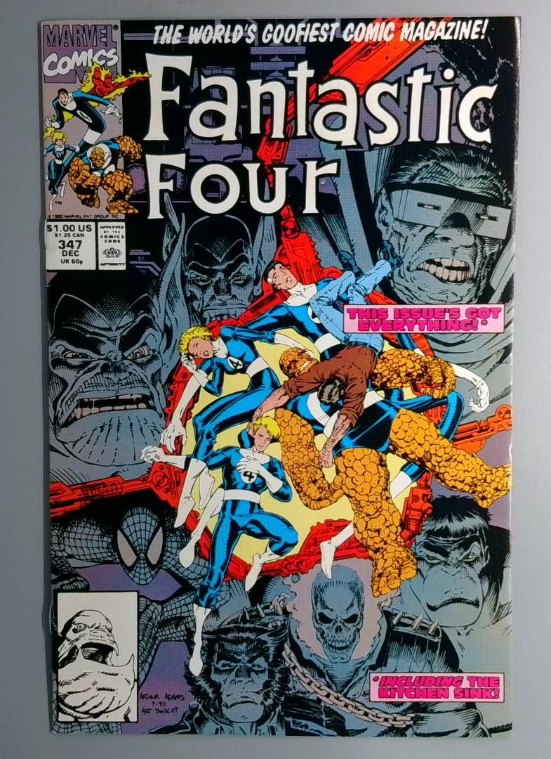 Fantastic Four #347 VF+ Art Adams Marvel Comics 1990