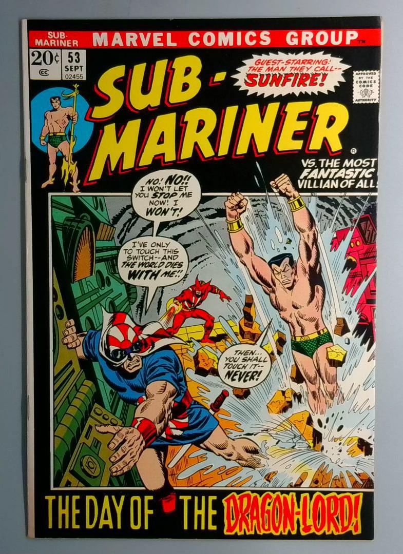 Sub-Mariner #53 VF Dragon Lord Origin Revealed Marvel 1972