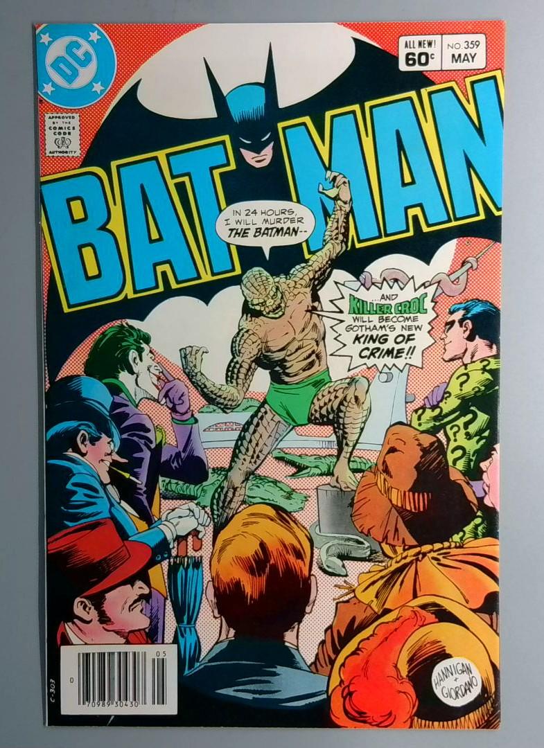 Batman #359 VF Origin of Killer Croc Newsstand Edition DC 1983