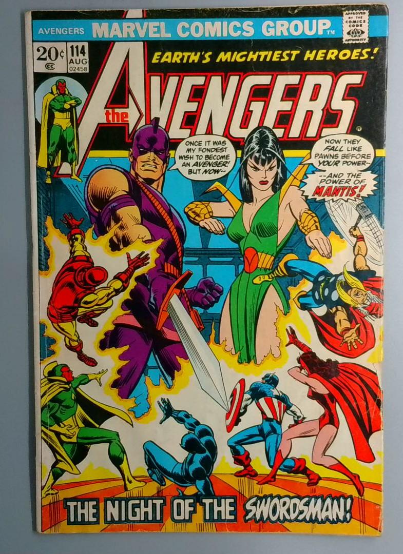 Avengers #114 Swordsman Joins Avengers in This Issue, Marvel 1973