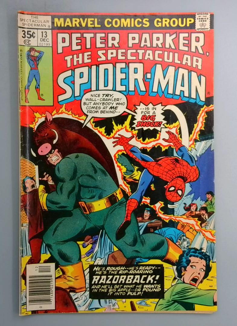 Spectacular Spider-Man #13 Razorback Appearance Marvel 1977