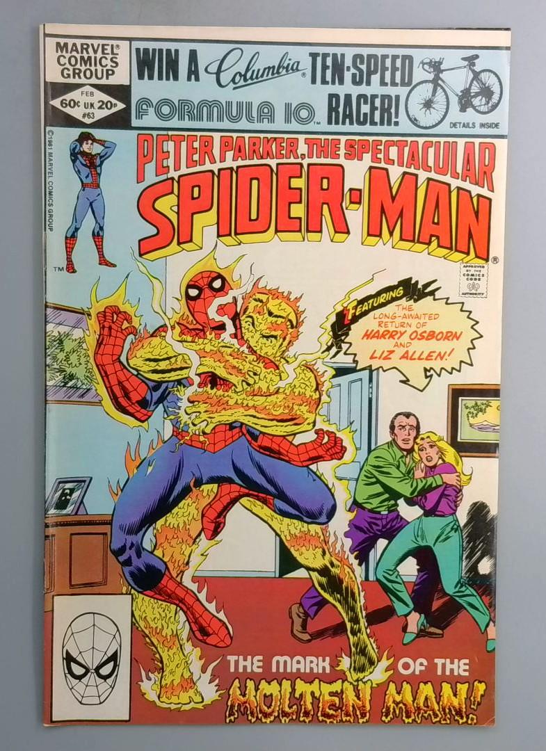 Spectacular Spider-Man #63 Molten Man Marvel 1982