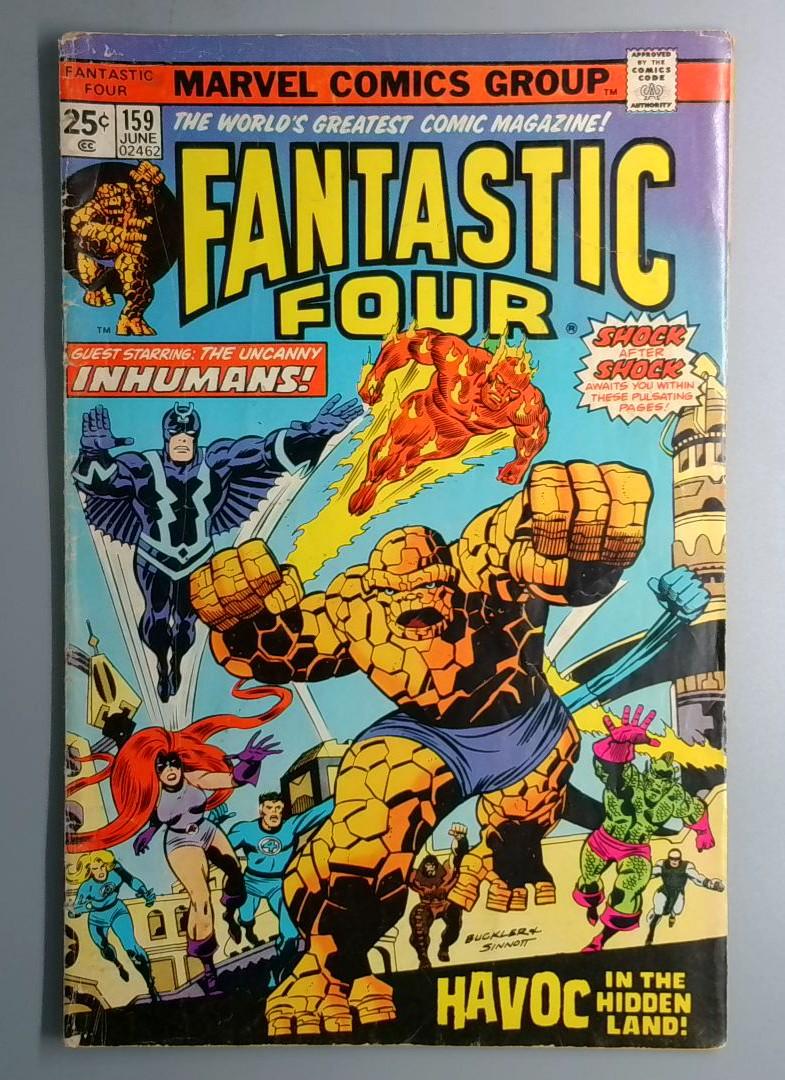 Fantastic Four #159 Inhumans, No MVS, Marvel 1975