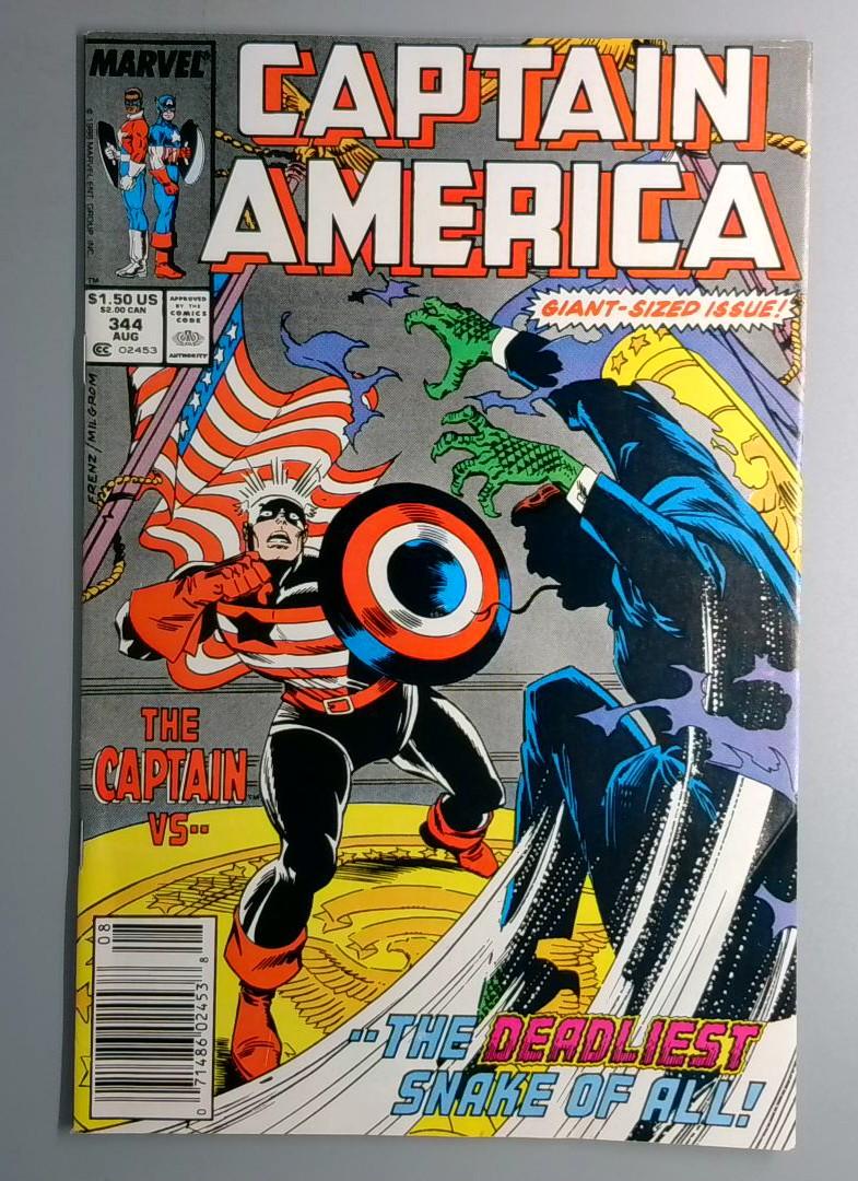Captain America #344 Newsstand Edition Marvel 1988