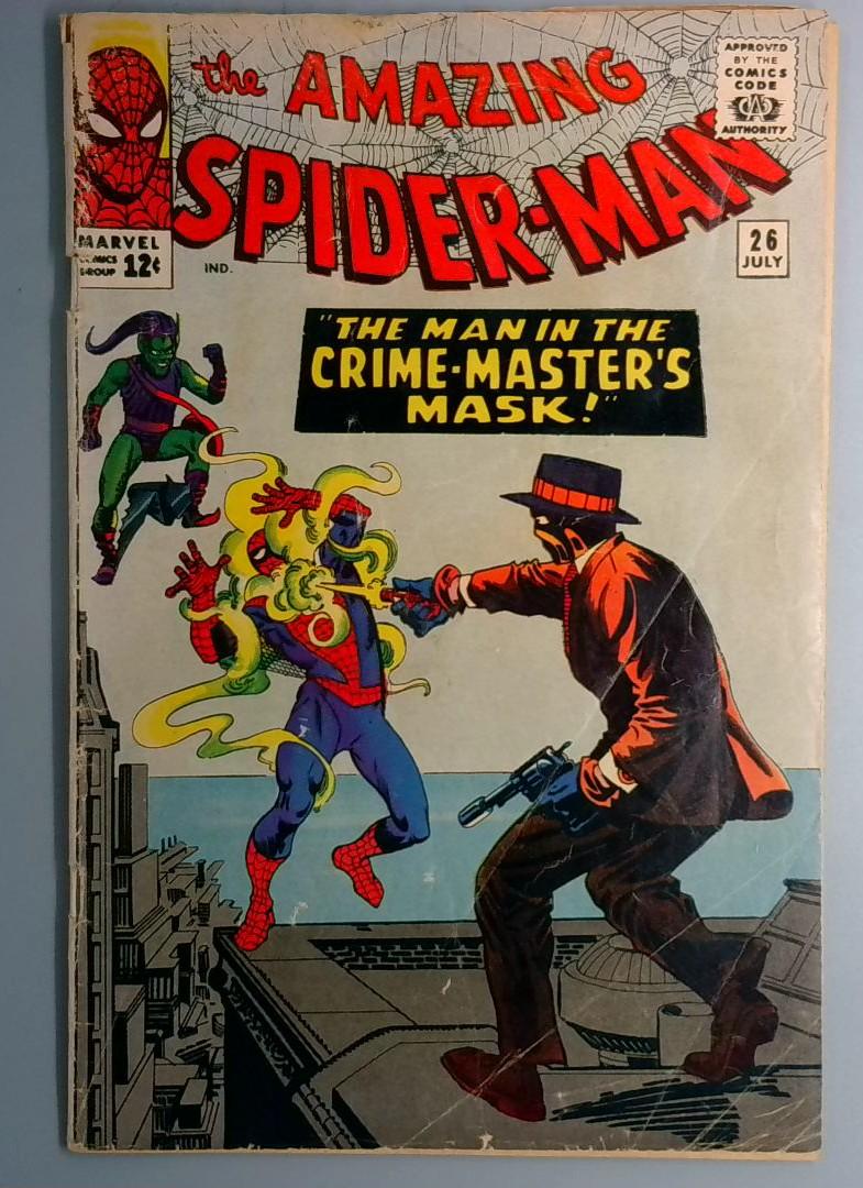 Amazing Spider-Man #26 VG- 1st Crime Master, Loose Top Staple, Marvel 1965 