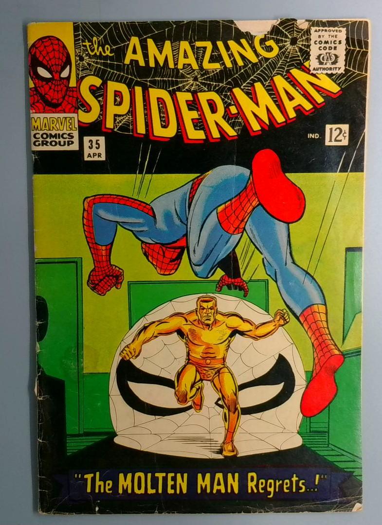 Amazing Spider-Man #35 2nd Molten Man, Bottom Staple Detached Marvel 1966