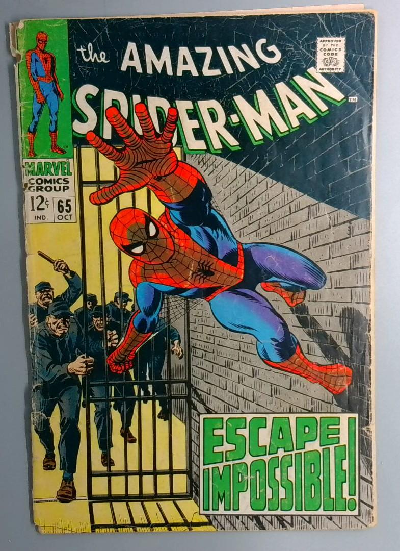 Amazing Spider-Man #65 Cover Detached, Back Cover Piece Out, Marvel 1968