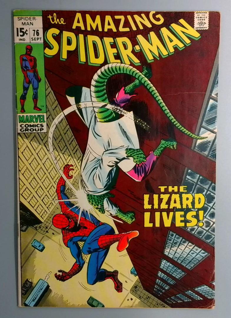 Amazing Spider-Man #76 Lizard and Human Torch Appearance Marvel 1969
