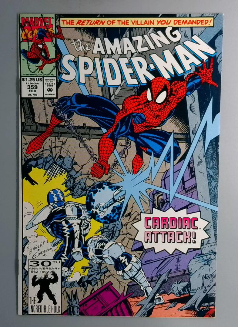 Amazing Spider-Man #359 Cameo of Red Symbiote Material Marvel 1992