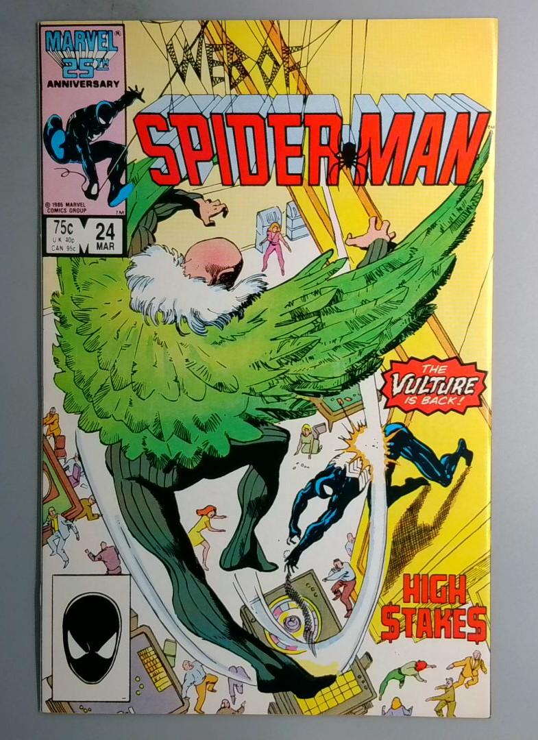 Web of Spider-Man #24 2nd Cameo Appearance of Venom Arm Marvel 1986