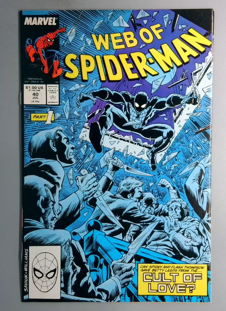 Web of Spider-Man #40 1st Appearance of Cult of Love Marvel 1988