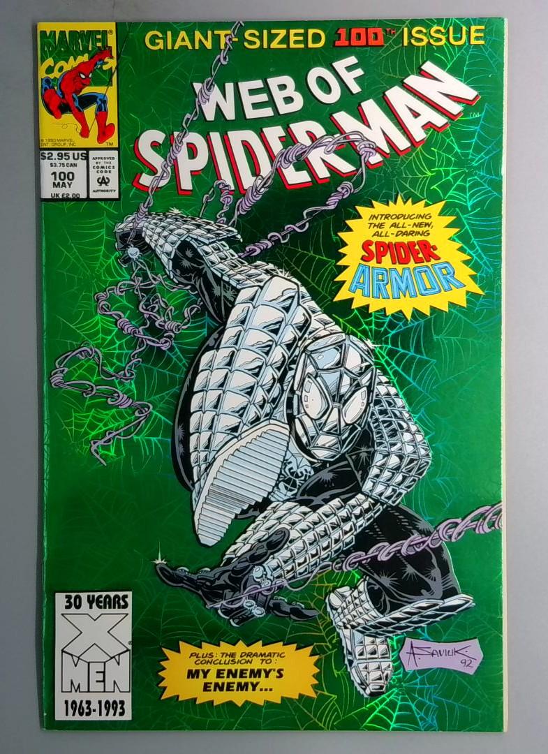 Web of Spider-Man #100 NM- 1st Spider Armor Marvel 1993