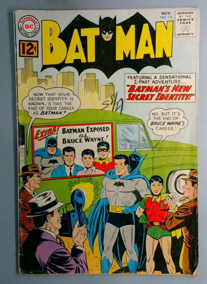 Batman #151 VG First Batman Issue to Feature Only Two Stories DC 1962