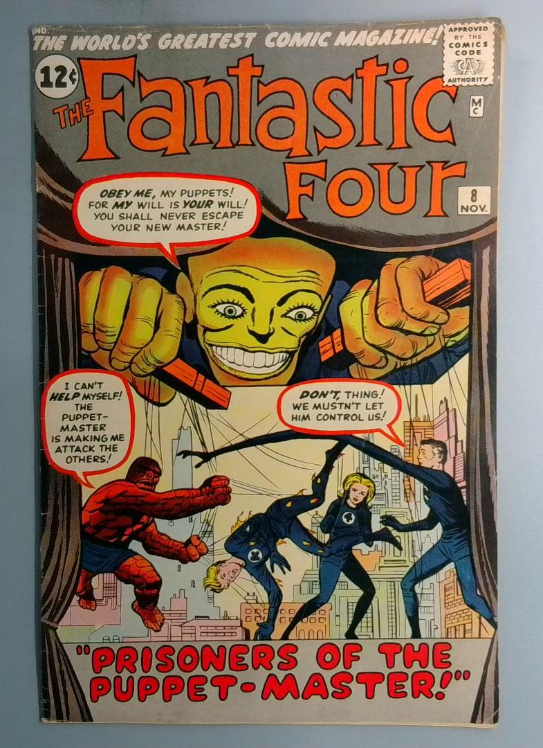 Fantastic Four #8 VG/FN 1st Puppet Master, Alicia Masters Marvel 1962