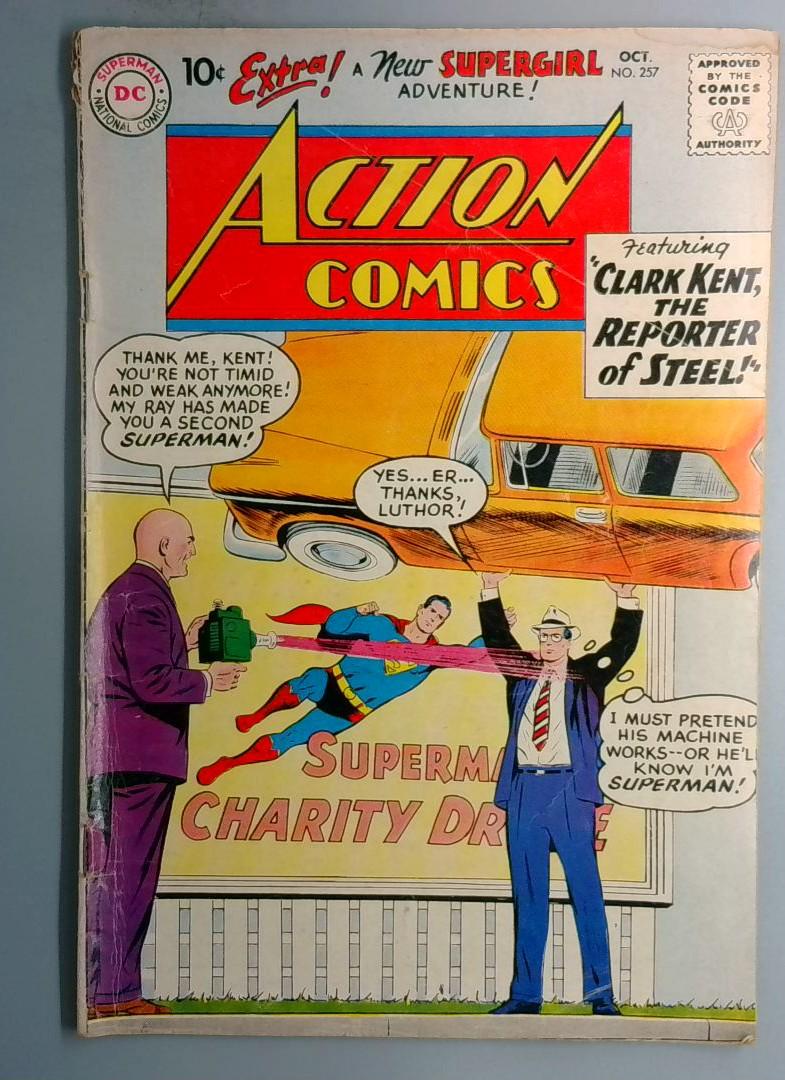 Action Comics #257 VG Lex Luthor, Early Supergirl DC 1959