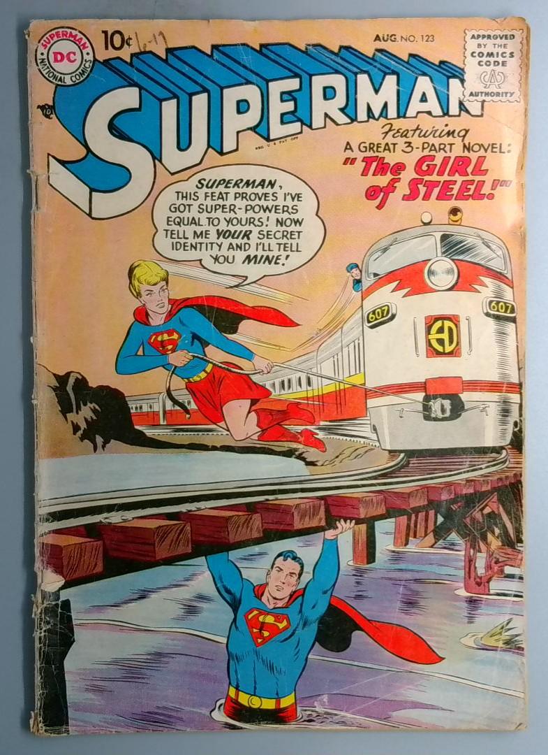 Superman #123 GD/VG Supergirl Prototype - Pre Dates Action 252 DC 1958