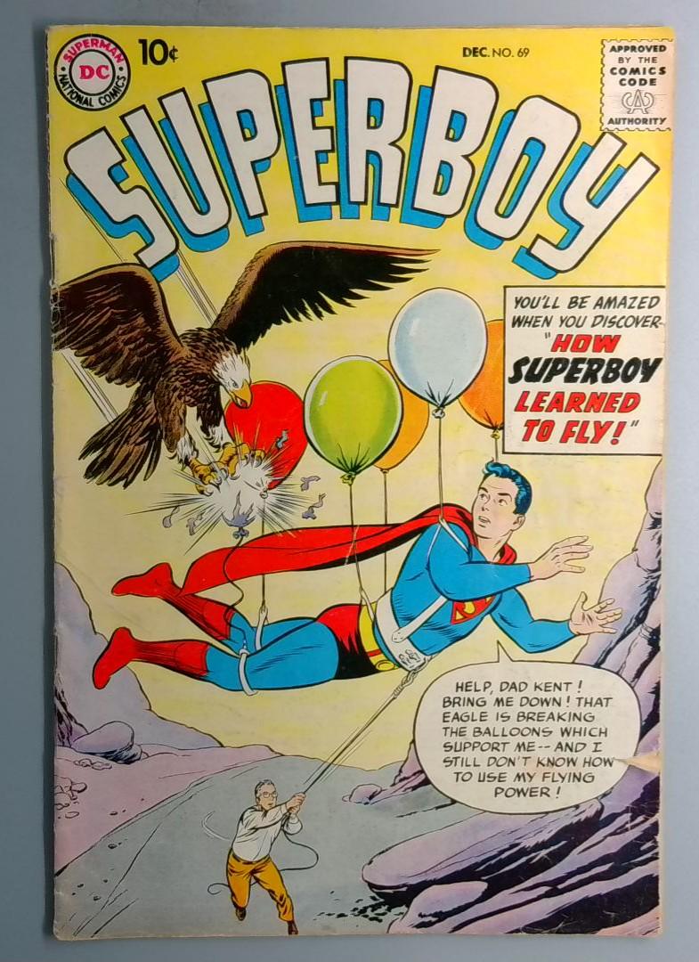 Superboy #69 VG- Superboy Learns How to Fly DC 1958