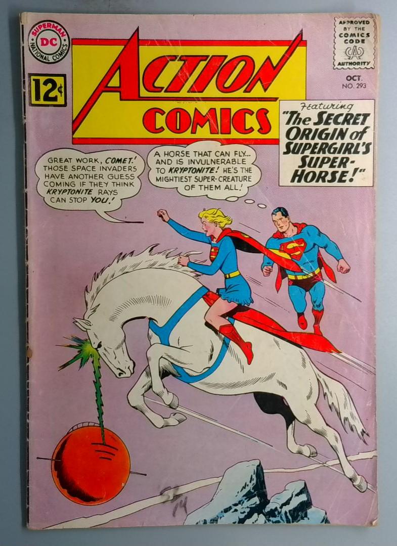 Action Comics #293 VG- Origin of Comet the Superhorse DC 1962